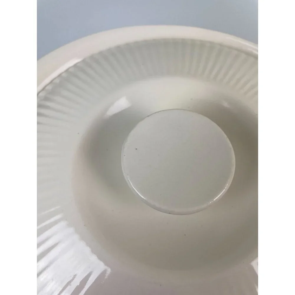Vintage Mid-Century Red Wing Pottery White Swirl Casserole Baking Dish & Lid 563